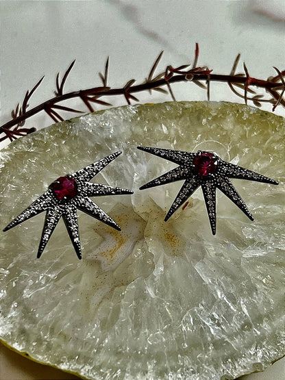 Brinco Estrela Pink Cristal