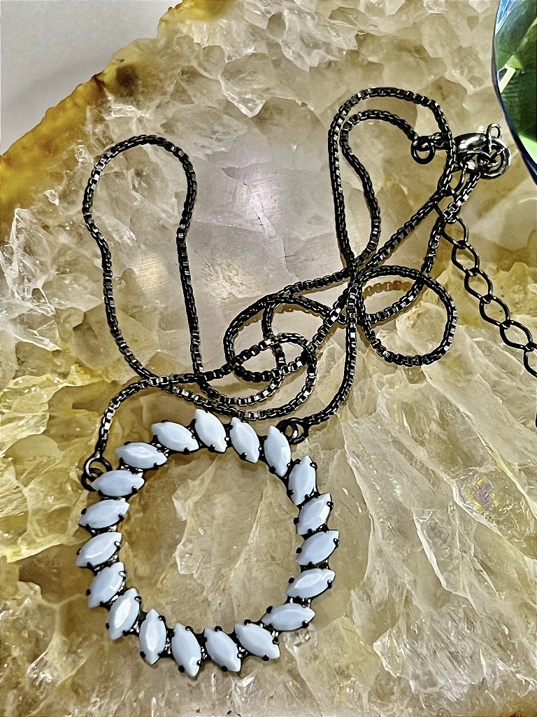 Colar Corrente Azul Claro